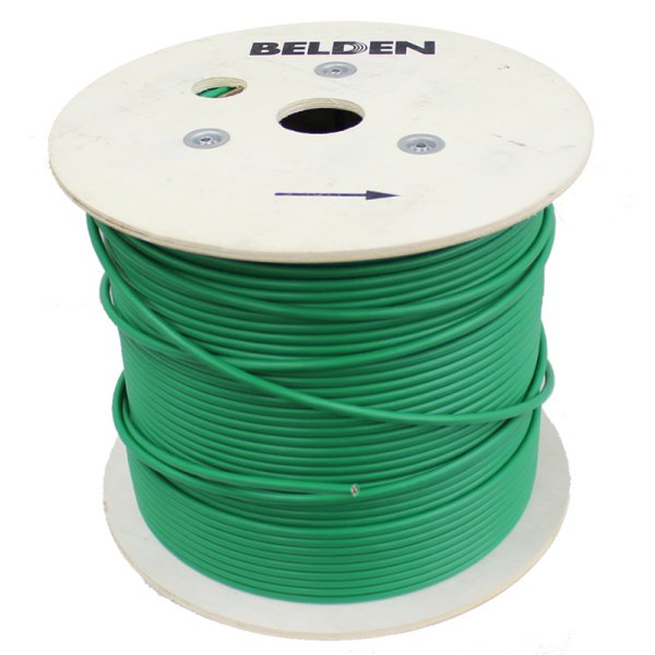 画像1:  【送料無料】 BELDEN製 Cat6A LANケーブル(緑) 305m巻 (m単価@137) (1)