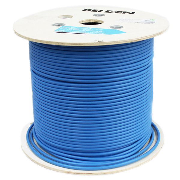 画像1:  【送料無料】 BELDEN製 Cat6A LANケーブル(水) 305m巻 (m単価@130) (1)