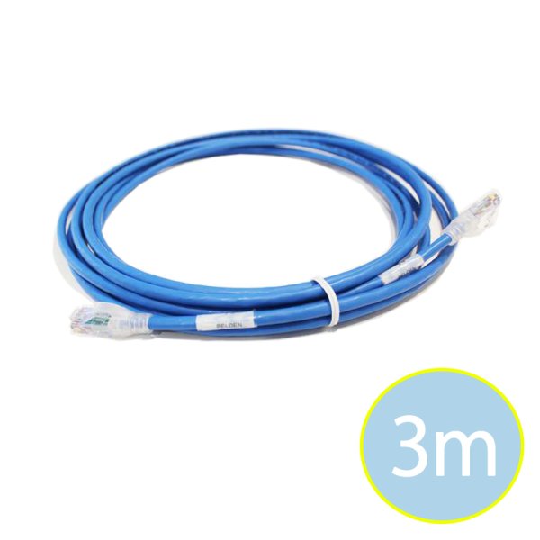 画像1:  【10,000円以上で送料無料】 BELDEN製 Cat6A パッチコード(青) 3m (1)