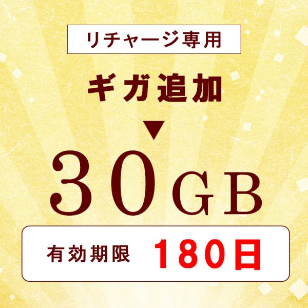 画像1: 【リチャージ専用】日本国内 Docomo MVNO 30GB/180日 データ通信用 (1)
