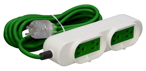 画像1: 病院用接地タップKEタイプS-VCT5m 医用プラグ付 (緑) (1)