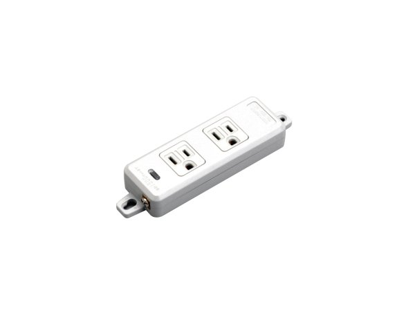 画像1: 横形OA用接地タップ2コ口 ランプ、マグネット付  VCTF3m接地プラグ付 (1)